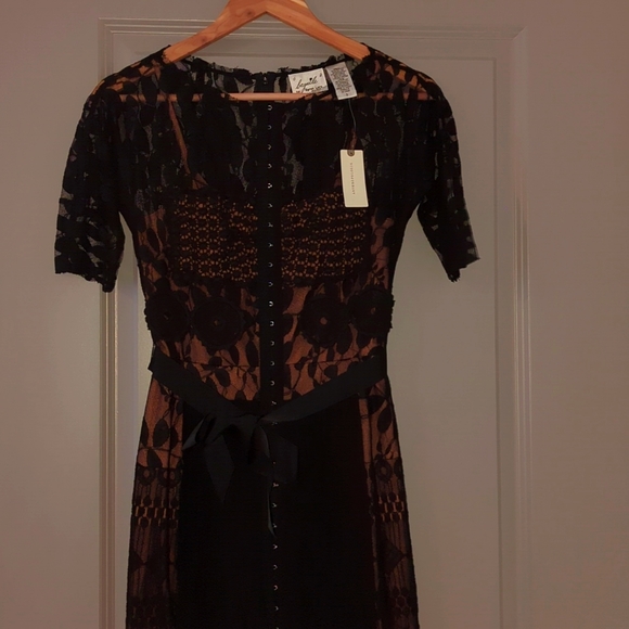 Anthropologie black Byron Lara Carissima Sheath Dress Size 0 - Picture 1 of 4